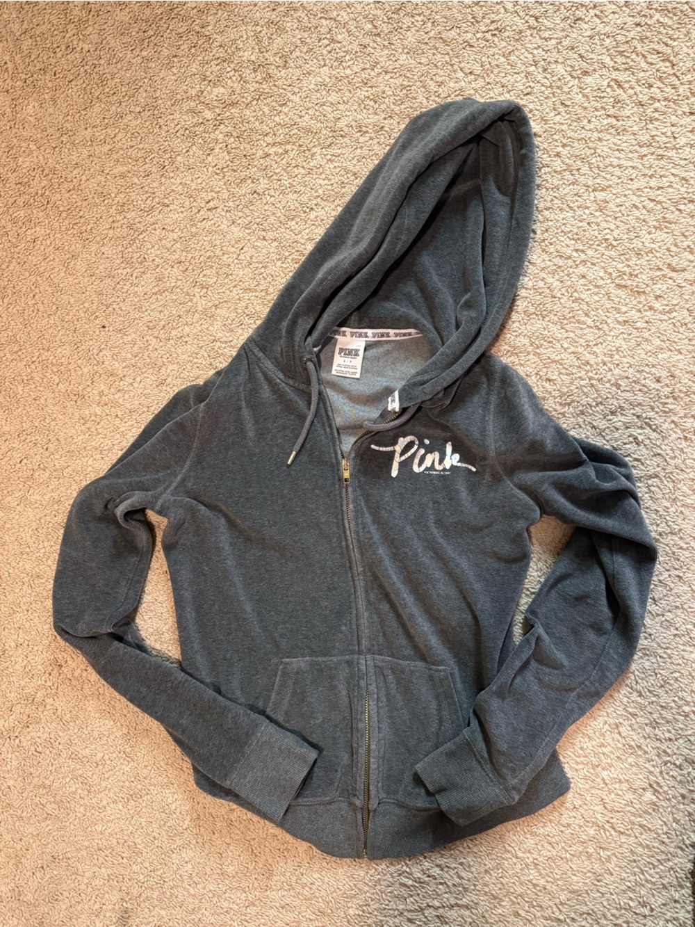 Victoria’s Secret PINK zip hoodie Y2K fitted